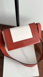 Celine Ivory and Brown Leather Frame Shoulder Bag