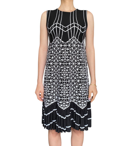 Alaia Black Geometric Knit Shift Dress - 38