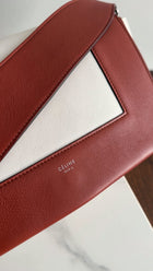 Celine Ivory and Brown Leather Frame Shoulder Bag