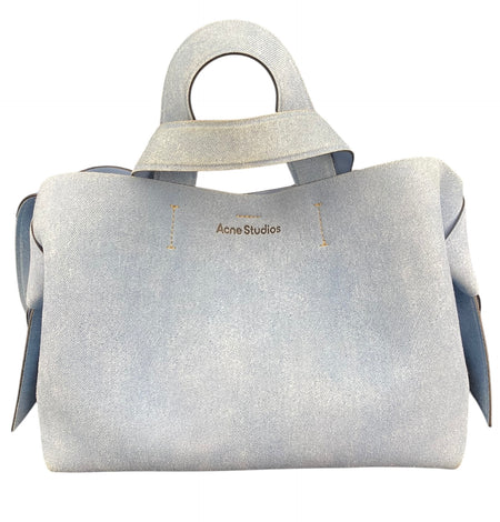 Acne Studios Blue Denim Suede Large Musubi Tote Bag