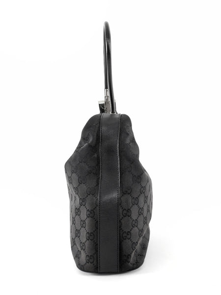 バッグ GUCCI Tom Ford Era Black GG Canvas Tote Gucci Vintage Tom Ford Era Black Monogram Canvas Hobo Bag – I MISS
