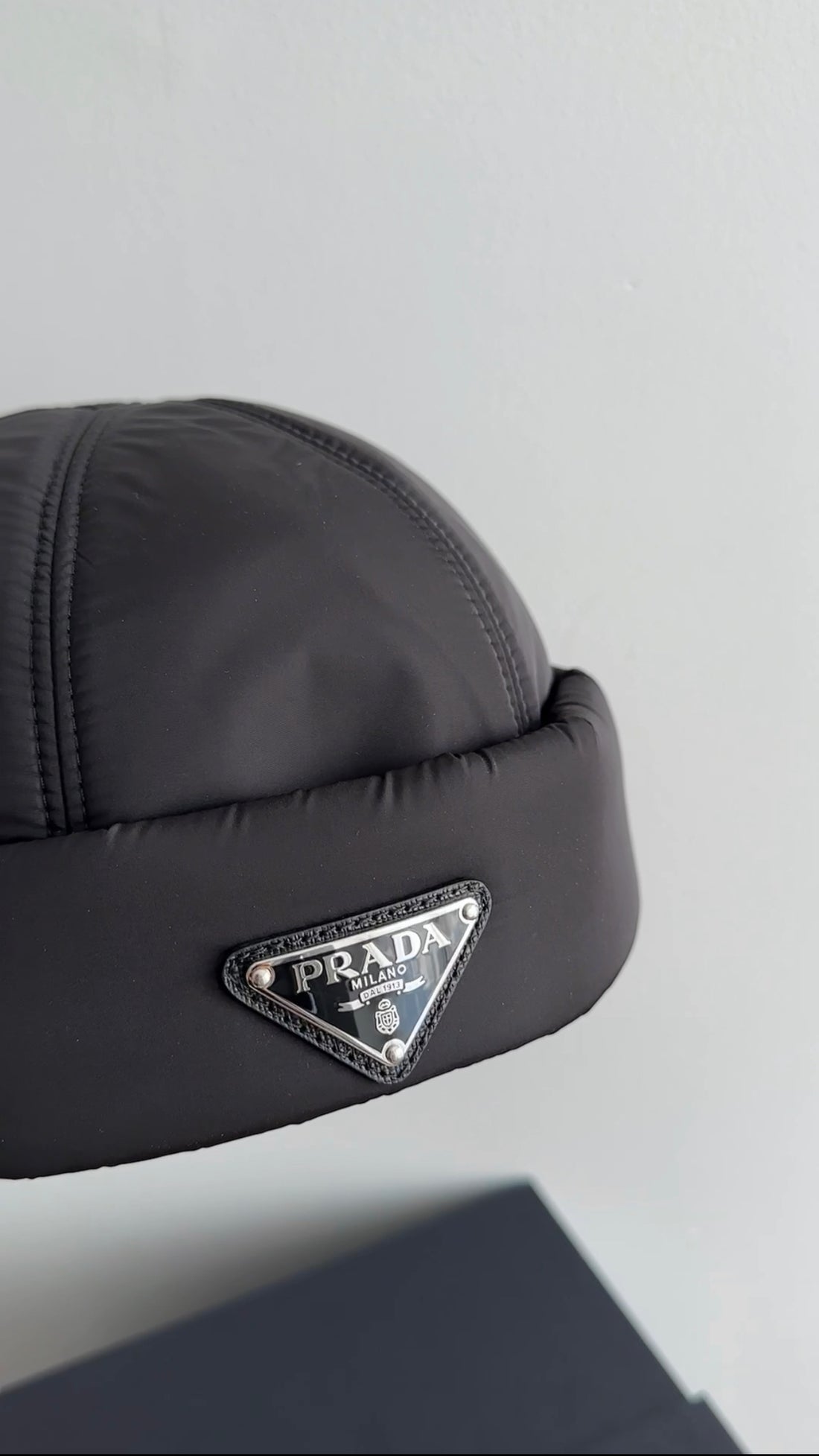 Prada Padded Re-Nylon Beanie Hat - M