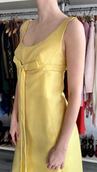 Jean Patou 1960's Yellow Maribou Sleeveless Gown