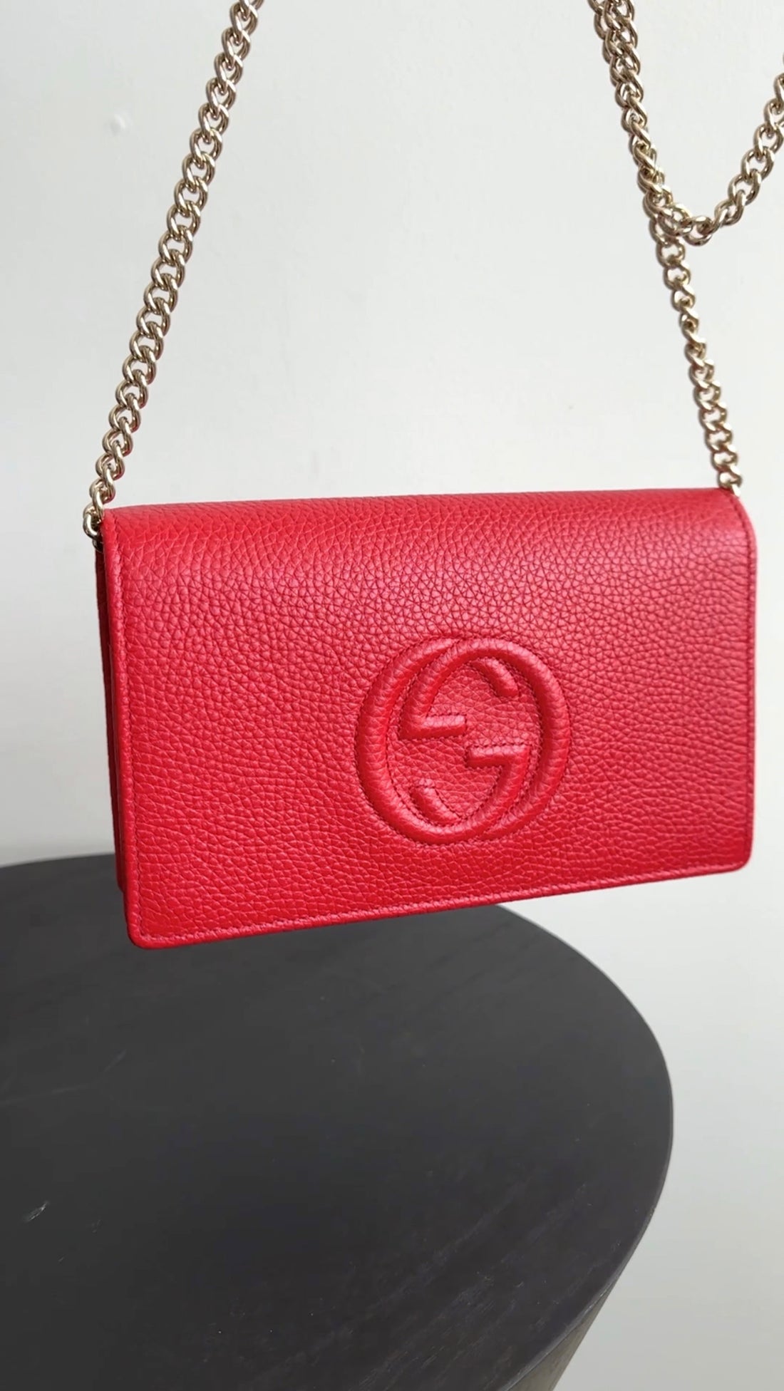 Gucci Soho Wallet on Chain GG Logo Red Bag