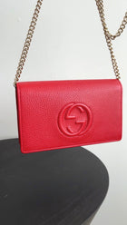 Gucci Soho Wallet on Chain GG Logo Red Bag