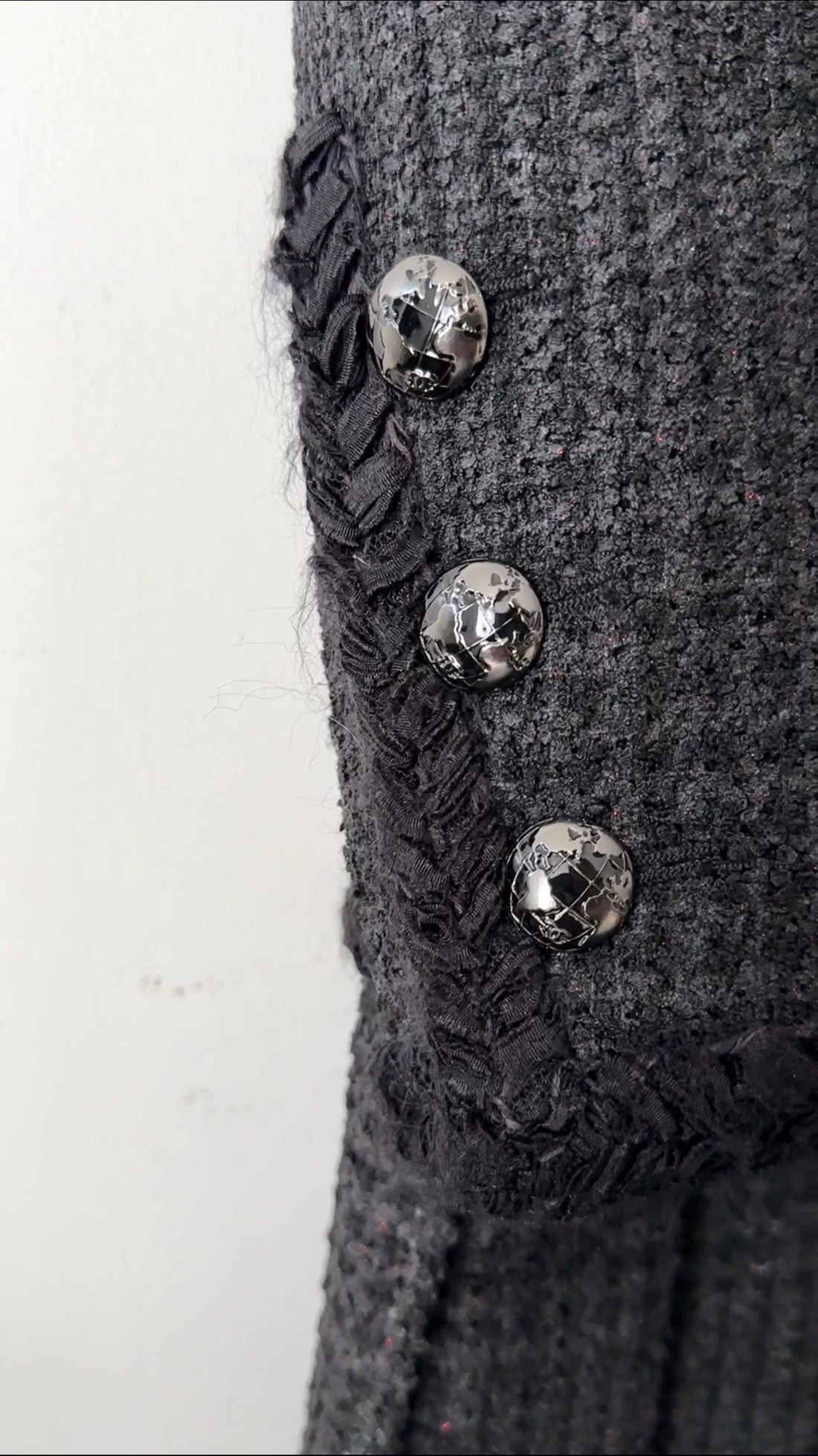 Chanel 2013 Fall Black Tweed Runway Coat Dress - L / XL