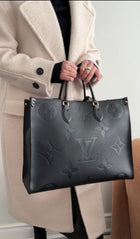 Louis Vuitton On the Go GM Black Empreinte Leather Tote Bag