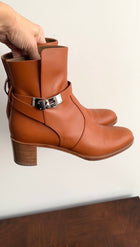 Hermes Brown Leather Frenchie 50 Ankle Boot - 39.5 / 8.5