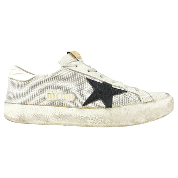 Golden Goose Off-White Leather and Mesh Superstar Low Top Sneakers - 38 EU  | 8 US