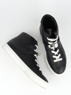 Hermes Black Calfskin Leather High Top Women's Daydream Sneakers - 40 FR | 39 IT