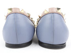 Valentino Garavani Blue Leather Rockstud Pointed Ballerina Flats - 38 EU