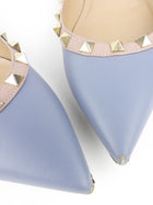 Valentino Garavani Blue Leather Rockstud Pointed Ballerina Flats - 38 EU