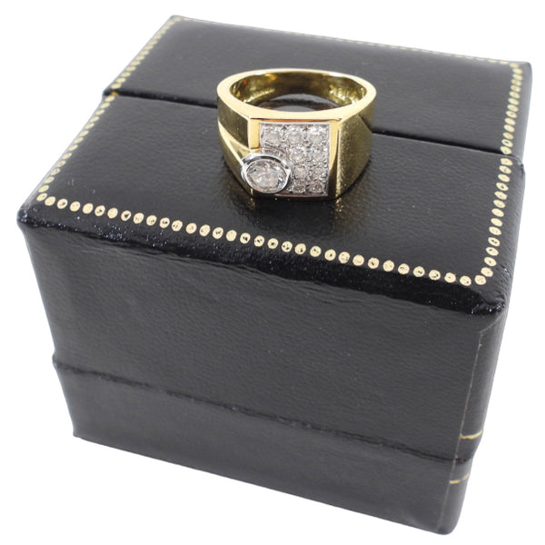 Beni Sung Vintage 18k Gold Diamond Square Ring - 4.75 – I MISS YOU VINTAGE