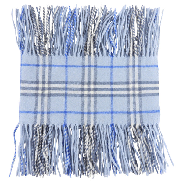 Burberry Blue Nova Check Cashmere Fringe Scarf – I MISS YOU VINTAGE