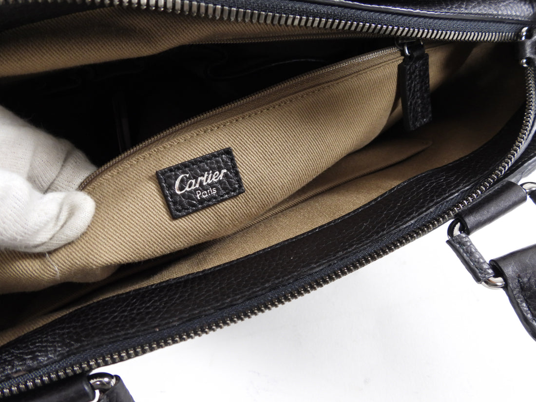 Cartier Espresso Brown Leather Vintage Work Tote Bag