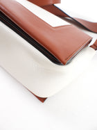 Celine Ivory and Brown Leather Frame Shoulder Bag