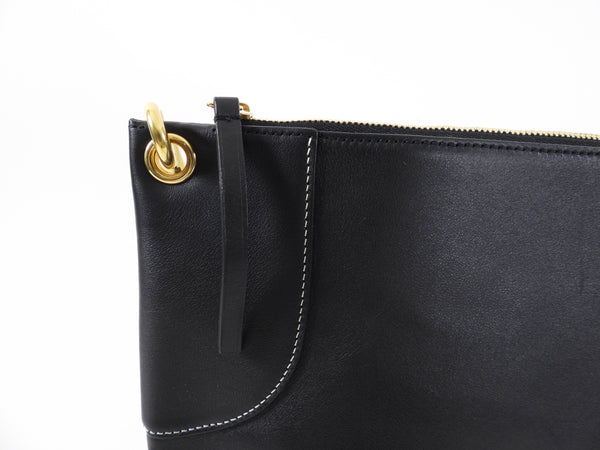 Celine Large Black Leather Flat Zip Pouch / Bag – I MISS YOU VINTAGE