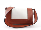Celine Ivory and Brown Leather Frame Shoulder Bag