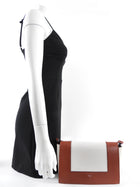 Celine Ivory and Brown Leather Frame Shoulder Bag