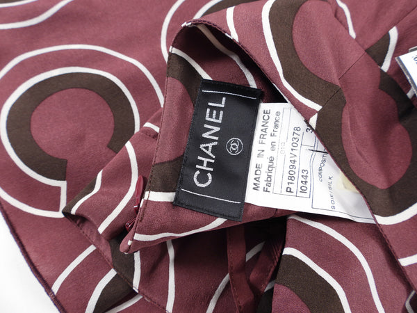 CHANEL 01A cotton Mademoiselle COCO Mark Fleece Lining sweat Sweatshirt Tops Pullover P18591 White red multicolor 40