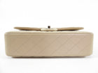 Chanel 21S Beige Iridescent Classic Medium Double Flap Caviar GHW