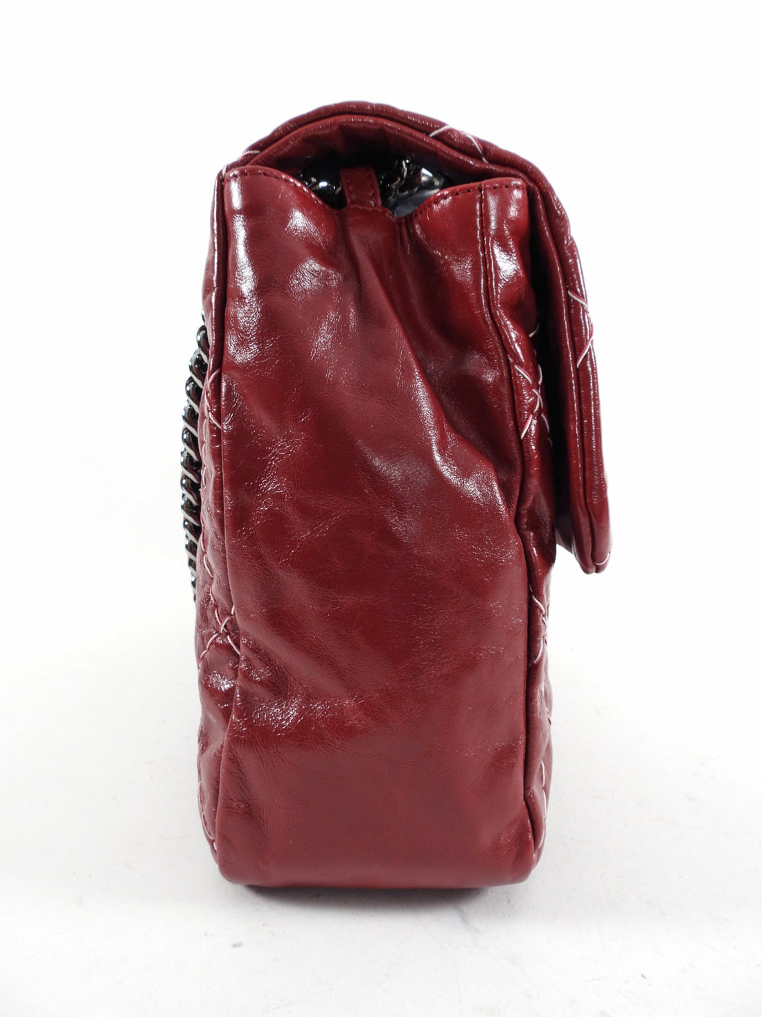 Chanel Dark Red Maxi Stitch Flap Bag