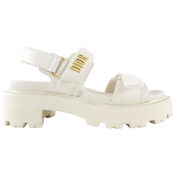 Christian Dior Ivory Leather Dioract Platform Sandals - 39