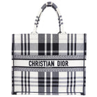 Dior Black and White Check Large Book Bag Tote
