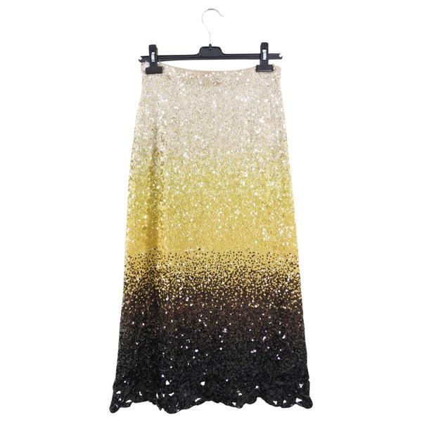Yellow Skirt With Black Sequin Embroidery main image 1
