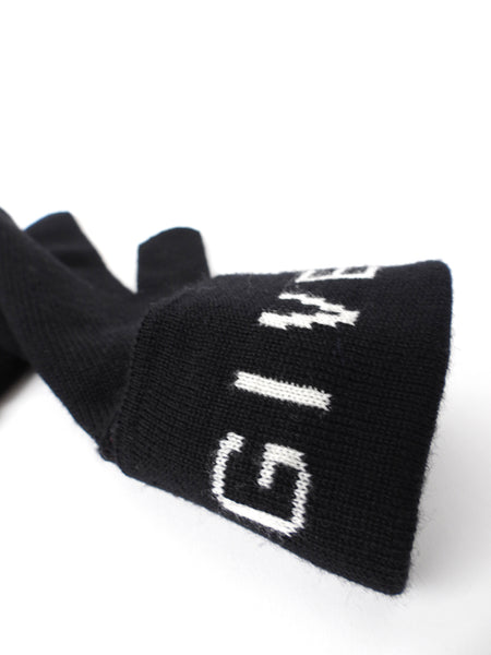 givenchy handschuhe Givenchy Black Stretch Knit Logo Gloves