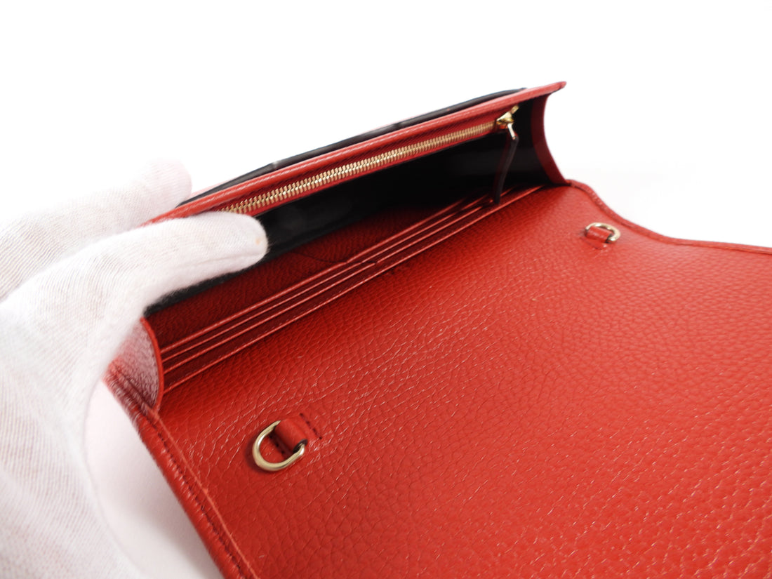 Gucci Soho Wallet on Chain GG Logo Red Bag