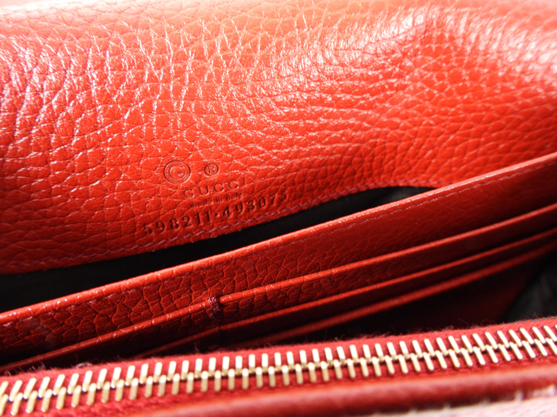 Gucci Soho Wallet on Chain GG Logo Red Bag