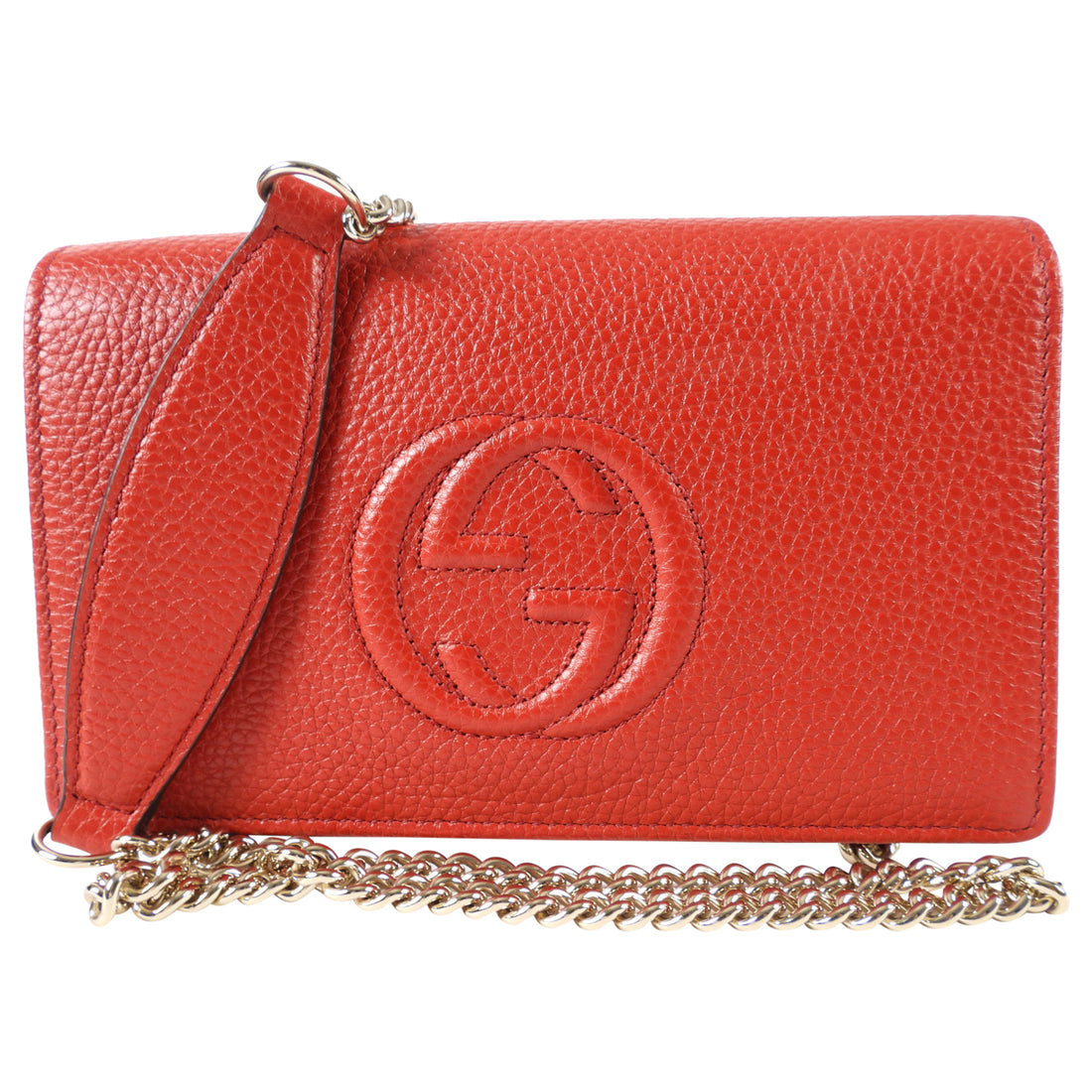 Gucci Soho Wallet on Chain GG Logo Red Bag