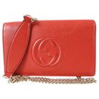 Gucci Soho Wallet on Chain GG Logo Red Bag