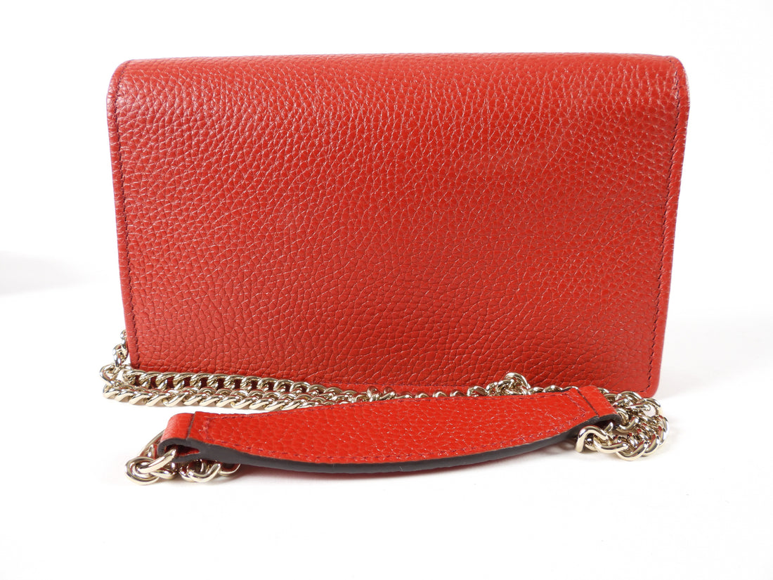Gucci Soho Wallet on Chain GG Logo Red Bag