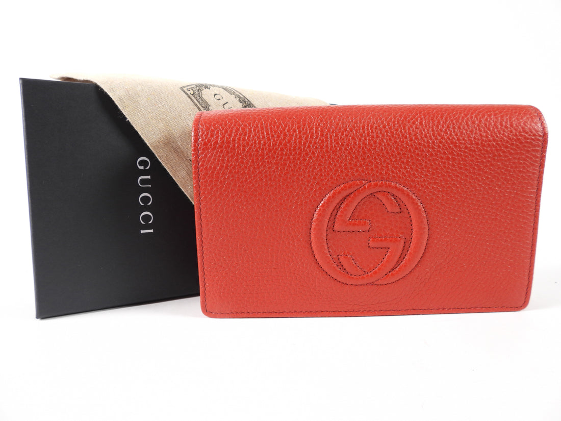 Gucci Soho Wallet on Chain GG Logo Red Bag