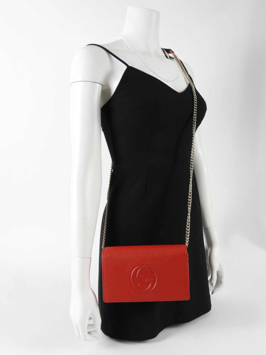 Gucci Soho Wallet on Chain GG Logo Red Bag