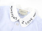 Gucci Baby I Love Monsters Pinstripe Shirt - 9/12 M