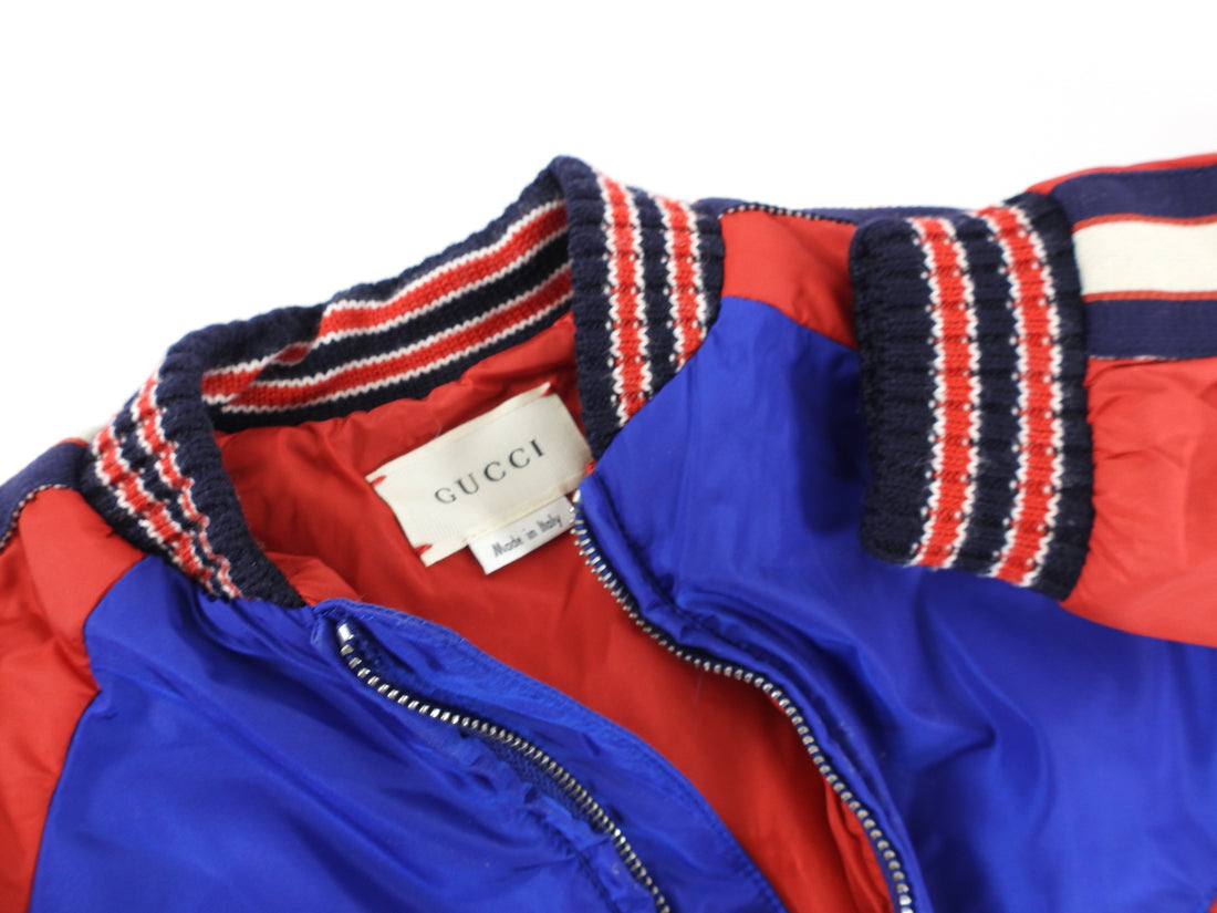 Gucci Baby Red Blue Logo Bomber Sukajan Jacket - 9/12 M