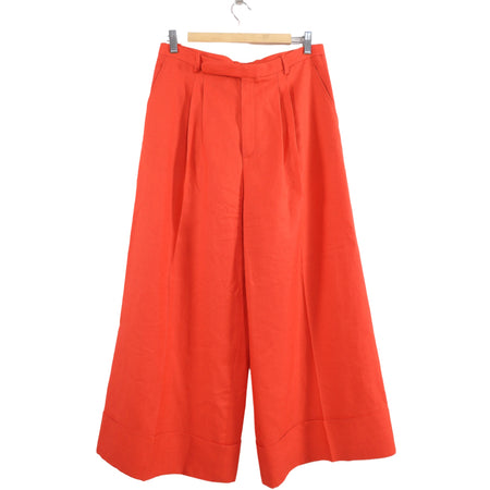Gucci Red Wide Leg Linen Blend Pants - IT46 / USA 10 / L