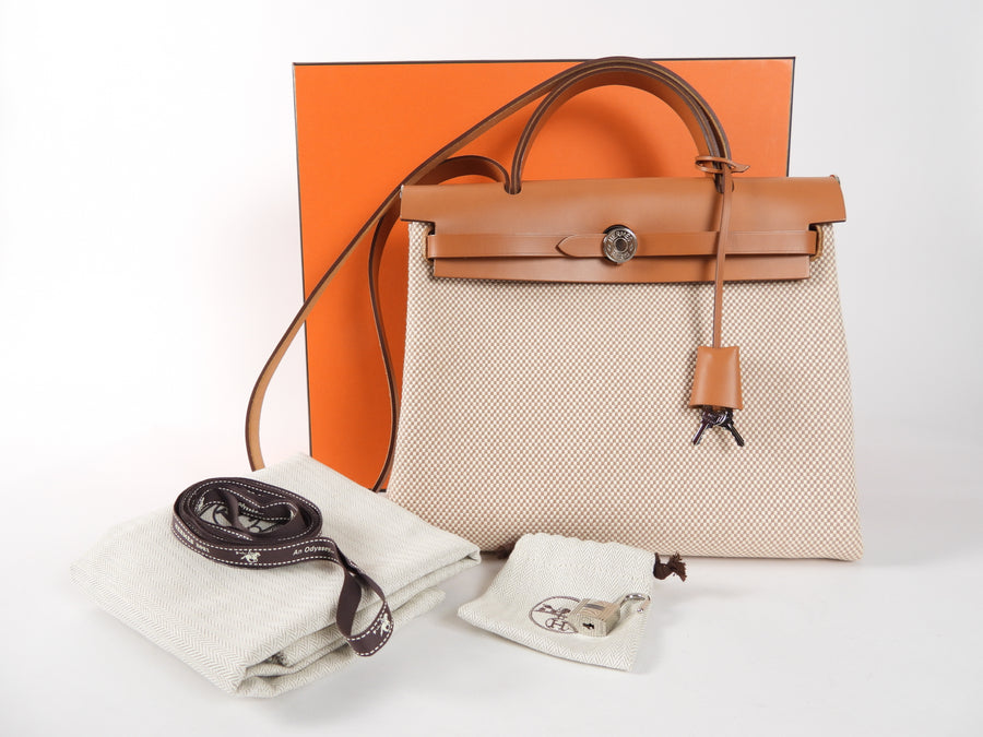 Hermes Herbag Zip 31 Retourne Toile Criss Viking and Vache Hunter