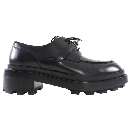 Hermes Black Glazed Leather First Oxford Shoes - 36.5