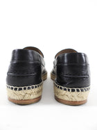Hermes Black Leather Trip Flat Espadrille Shoes - 39