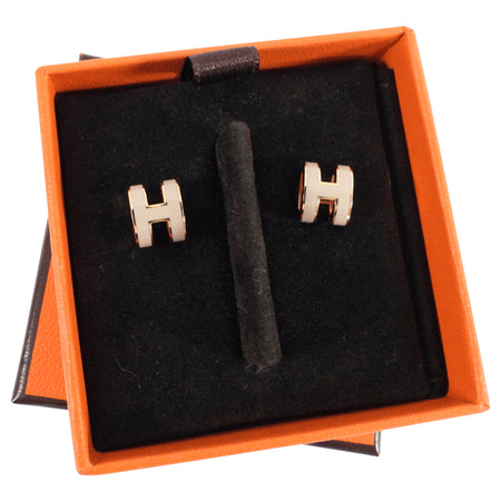 Hermes Pop H Mini Enamel Earrings
