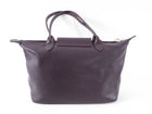 Longchamp Le Pliage Leather Dark Purple Bag