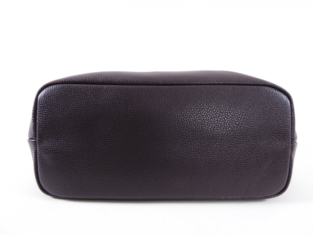 Longchamp Le Pliage Leather Dark Purple Bag