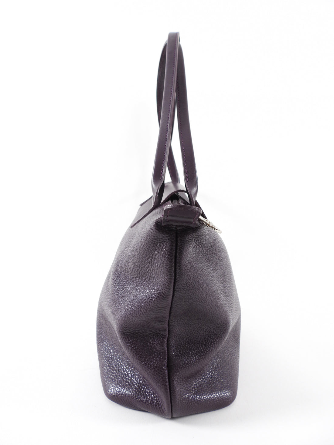Longchamp Le Pliage Leather Dark Purple Bag