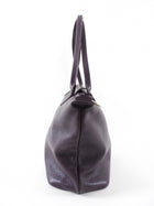 Longchamp Le Pliage Leather Dark Purple Bag