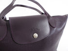 Longchamp Le Pliage Leather Dark Purple Bag