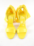 Christian Louboutin Sandale du Desert 100 Yellow Silk Wrap Heels - 37.5